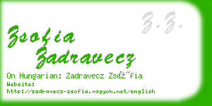 zsofia zadravecz business card